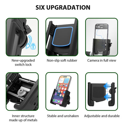 E-Bike Phone Holder Handlebar Clamp - with Wide Compatibility for 4.7 to 7.2 Inches Phones