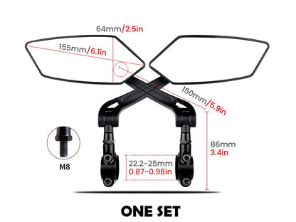HD Blast-Resistant Mirrors for Electric Bike